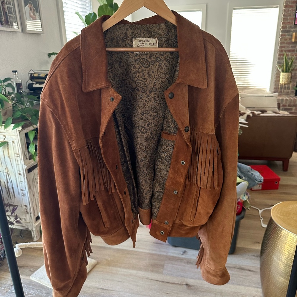 Brown Suede Fringe Jacket